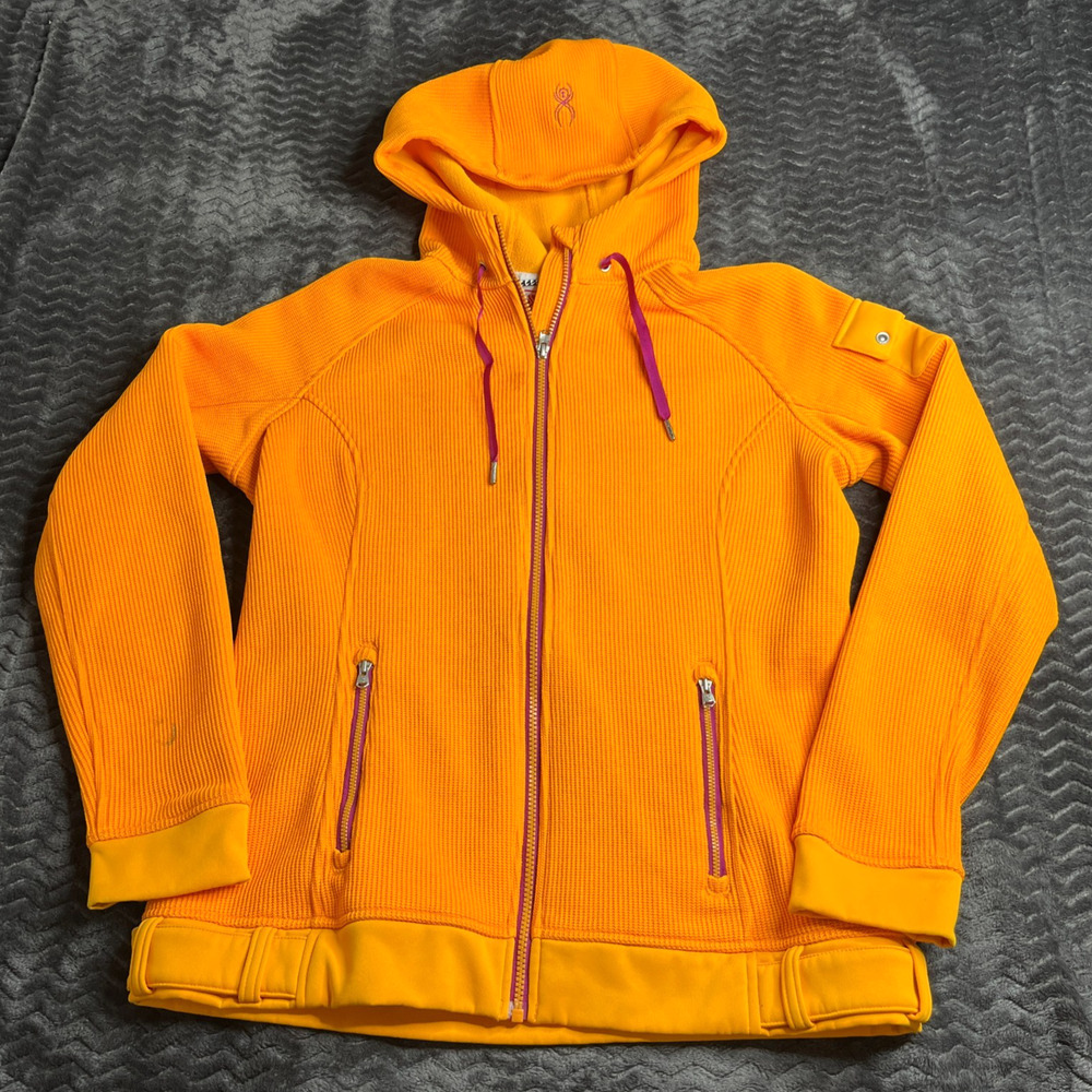 Women's Spyder Ardent Full Zip Core Mid Weight OrangeSweater Hoodie Jacket Large